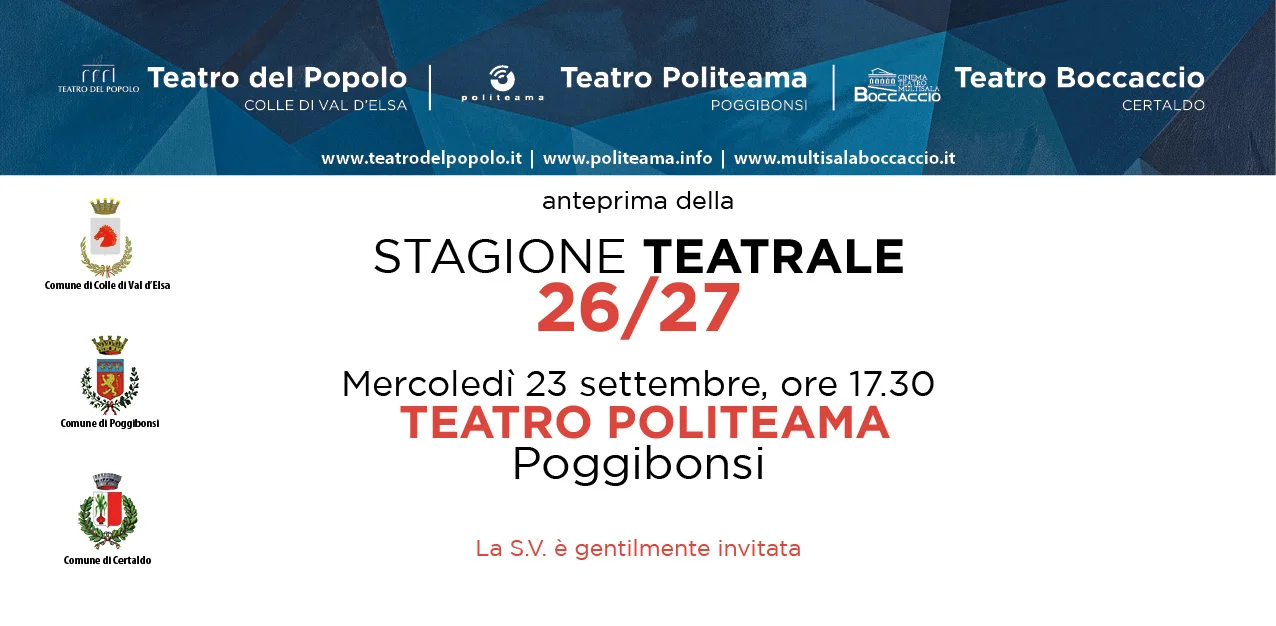 Locandina di Presentazione Stagione Teatrale 2026-27