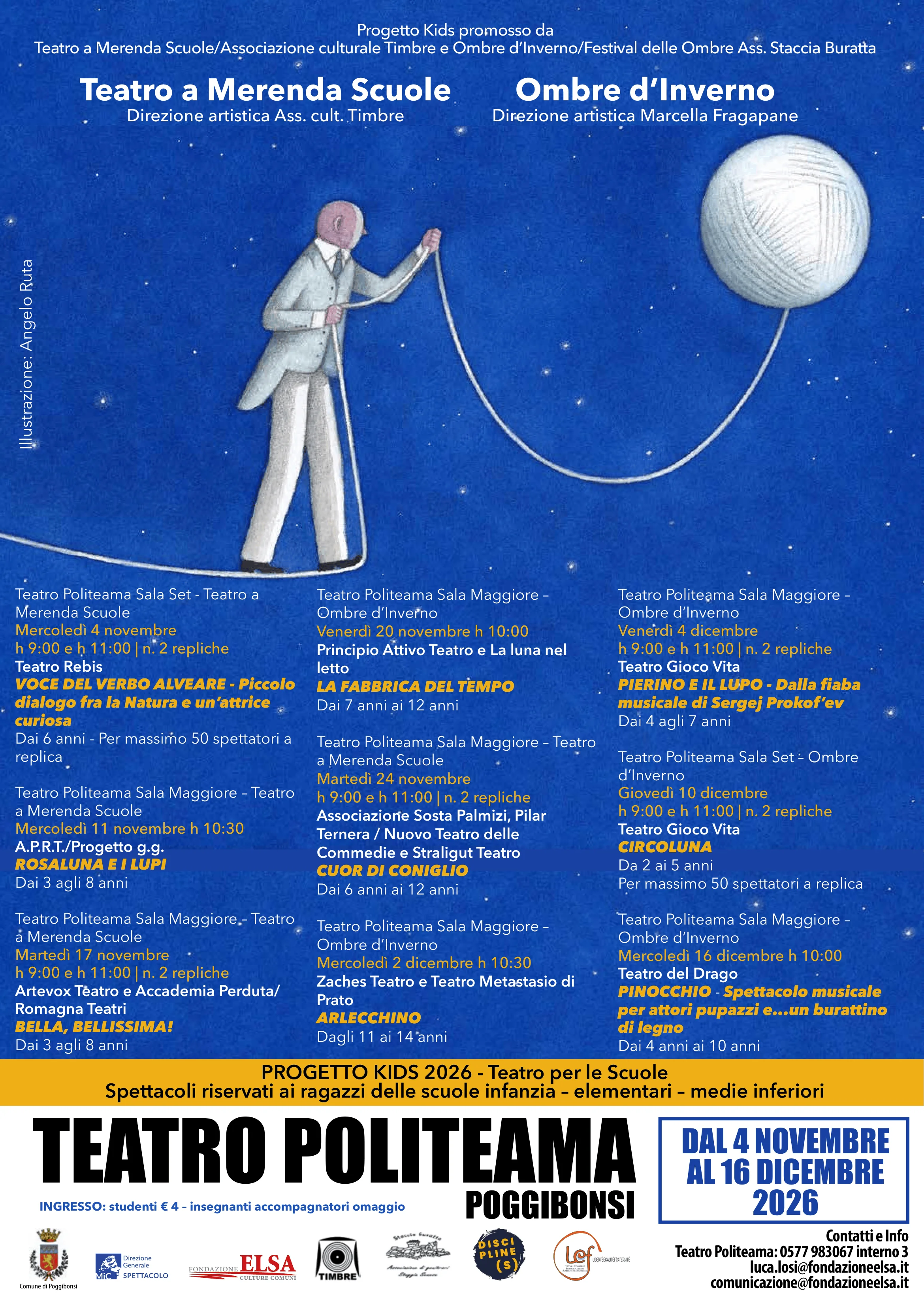 Locandina di Progetto Kids 2026 – Teatro per le scuole