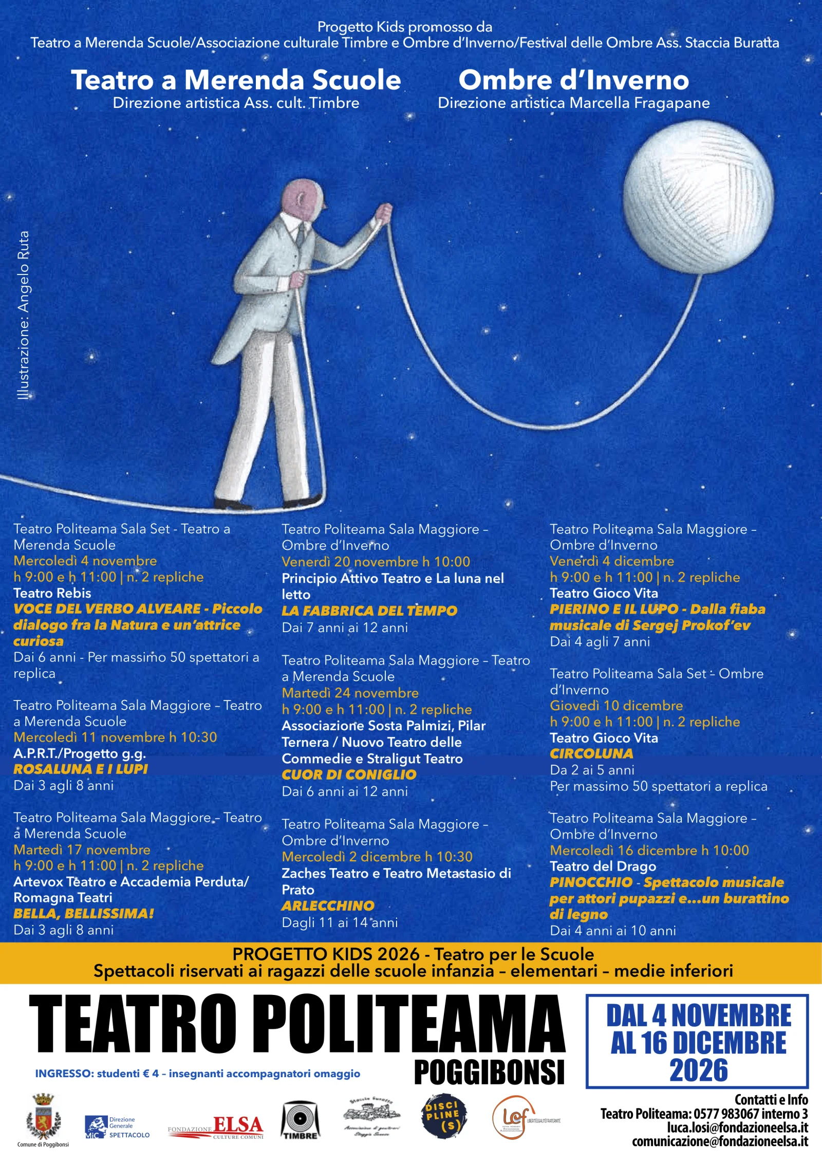 Locandina di Progetto Kids 2026 – Teatro per le scuole