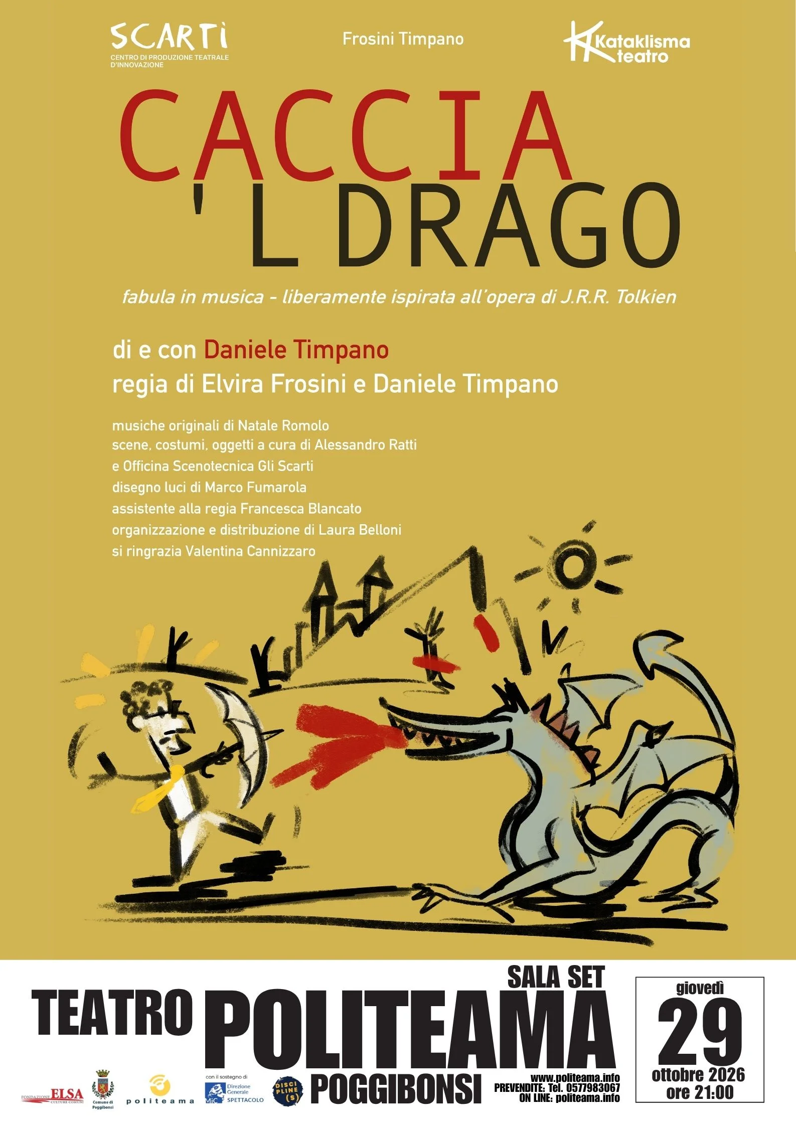 Locandina di CACCIA 'L DRAGO - fabula in musica liberamente ispirata all’opera di J.R.R. Tolkien