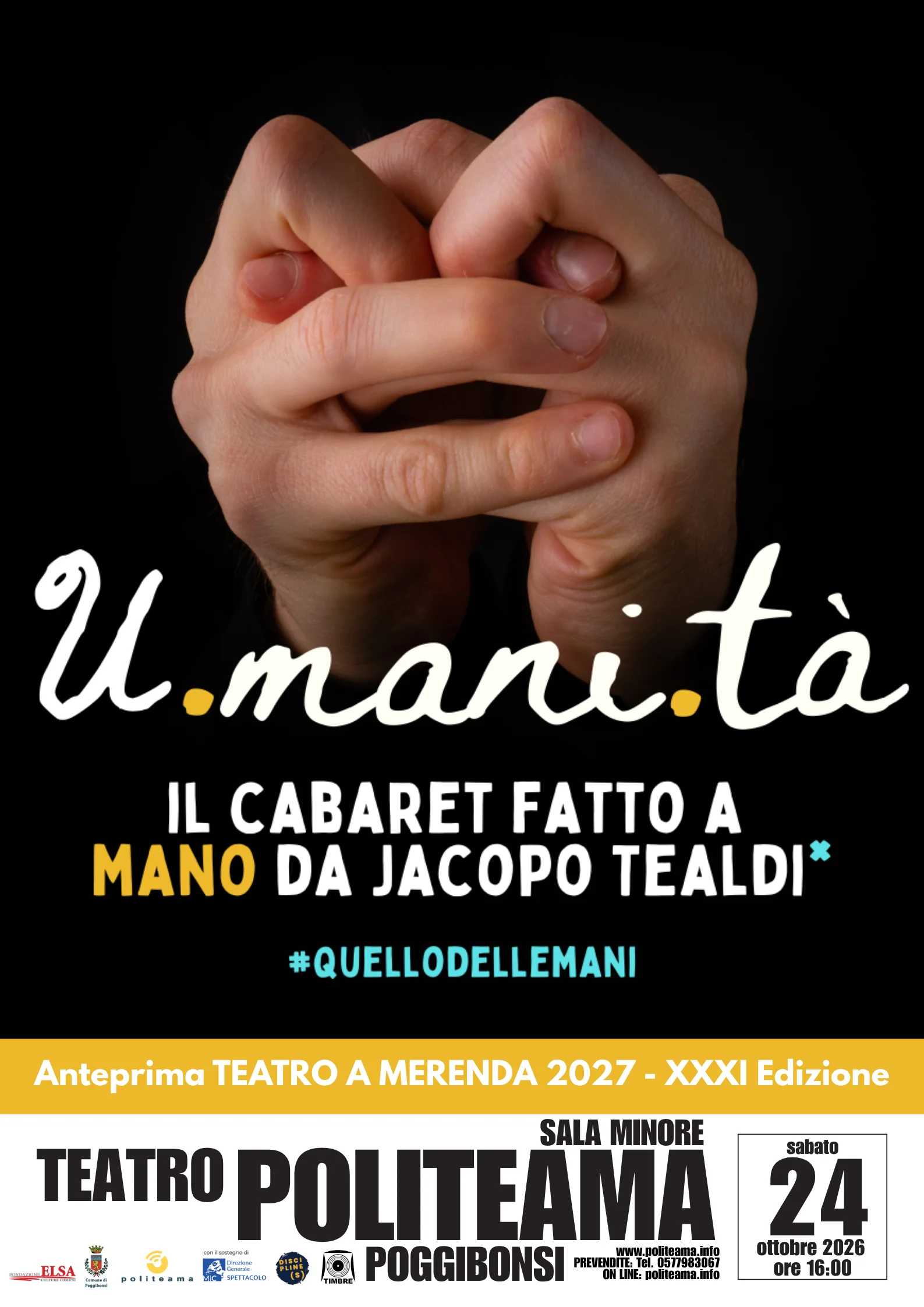 Locandina di U.MANI.TA’ il cabaret fatto a mano